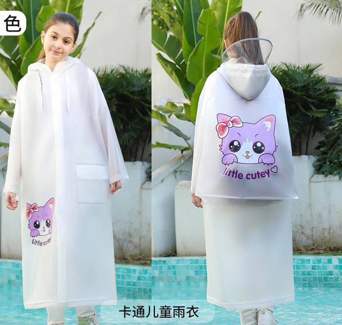 High quality children's raincoat with wide brim hat and zipper