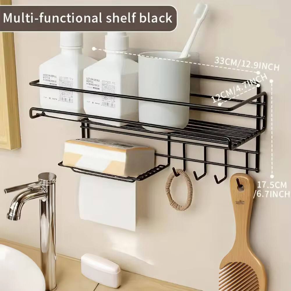 Heavy duty rectangular Self-Adhesive bathroom rack