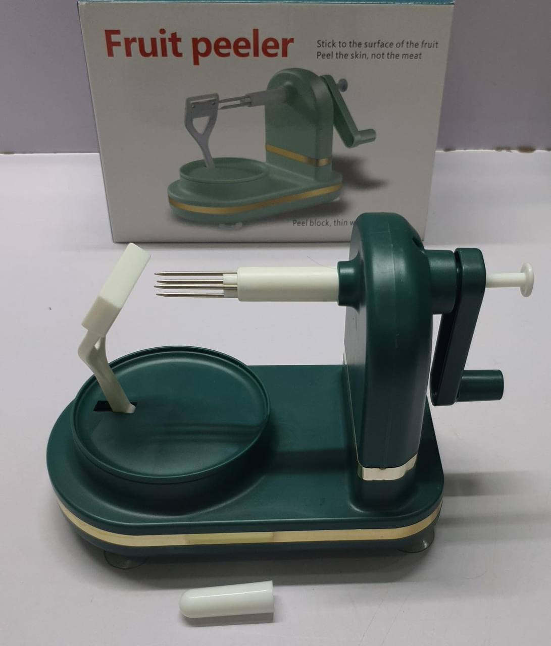 Nordic green coloured 3.4L Frying pot with thermometer and oil drain grill