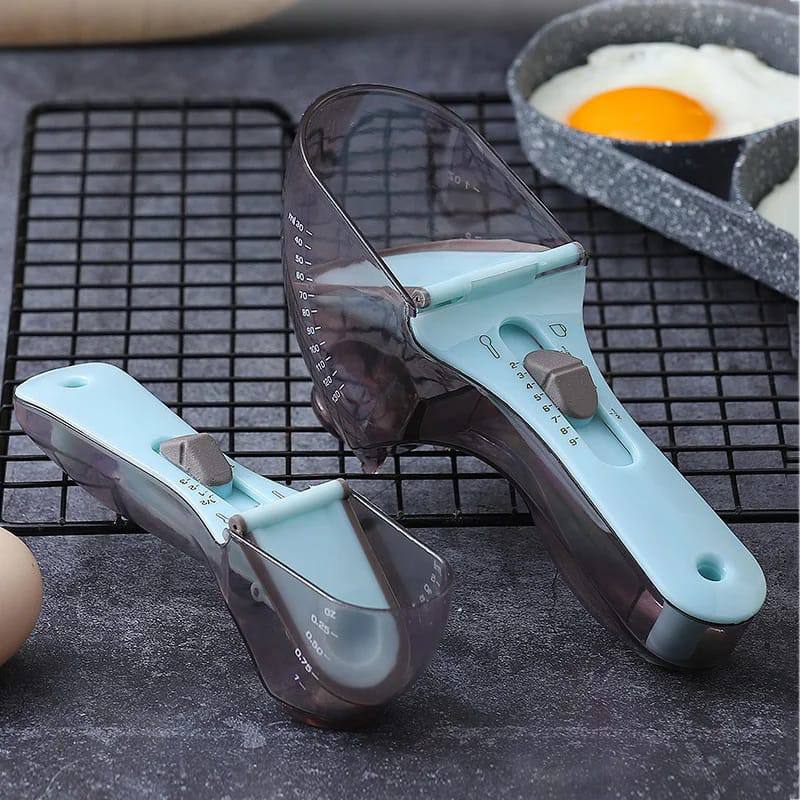 Adjustable Graduated Measuring Cup Kitchen Tool Plastic Spoon Measuring Cup For Baking Cooking Coffee Sugar Salt