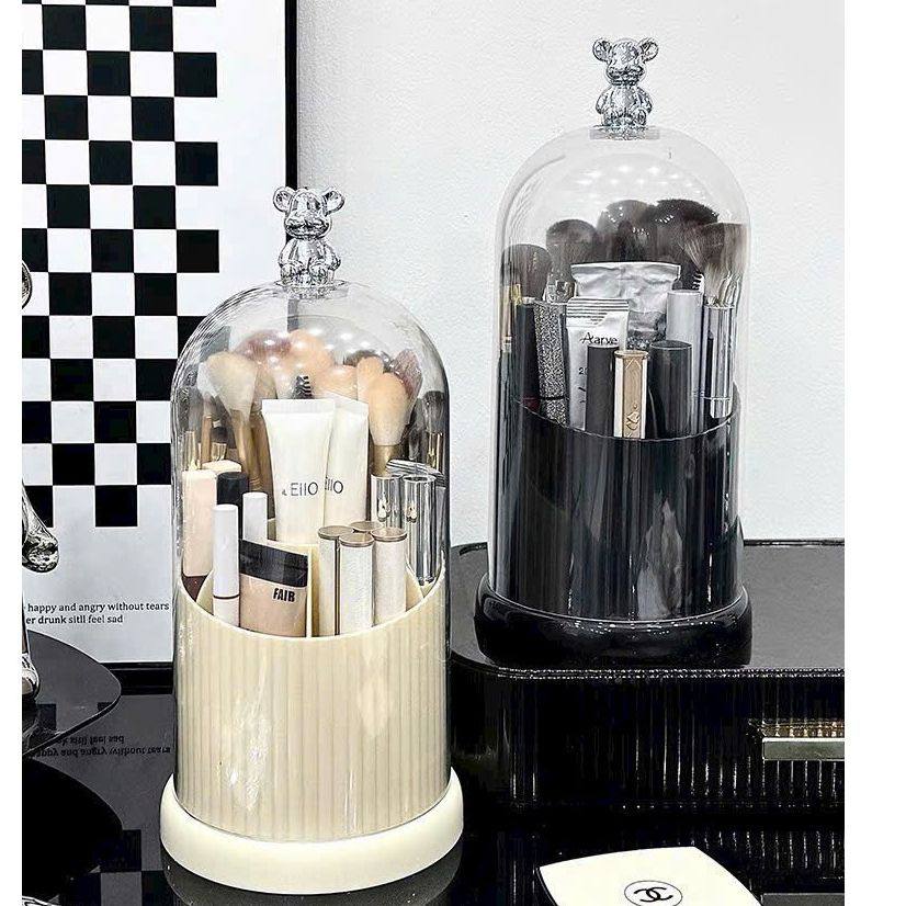 Desktop Makeup Brush Storage Bucket Cup Holder with Lid