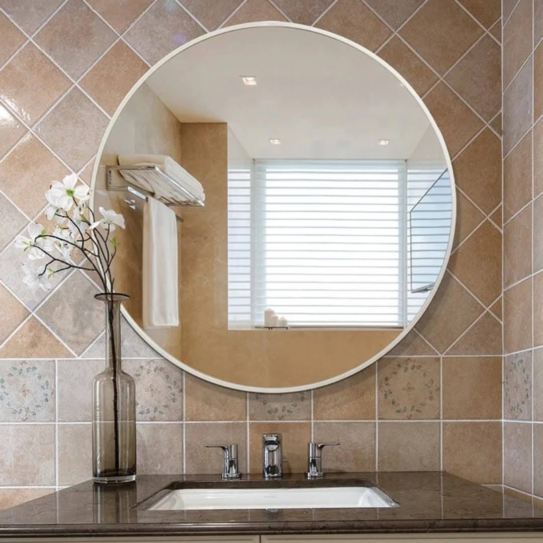 Contemporary Round Mirror For Bathroom Vanity, Entryway, Living room 
Size: 90cm