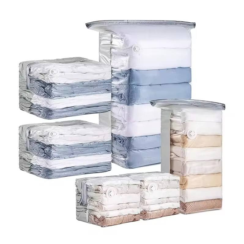 5pcs set No Pump Needed Vacuum Storage Bags for Clothes Blankets Comforters Sweaters Pillows Home Compression Seal Bags Space Saver Bags