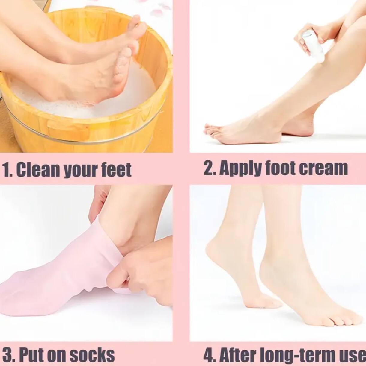 Silicone Moisturizing Spa Gel Heel Socks Pair