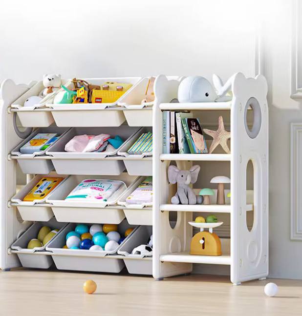Kids Space Toy Storage Organizer with *10* Removable Plastic Bins,
