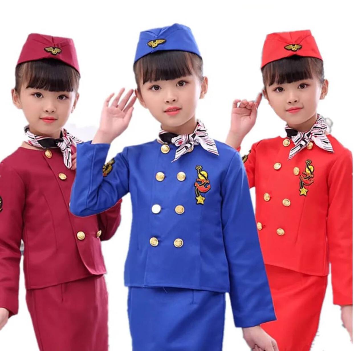 Professional Children's flight
attendant cosplay costume