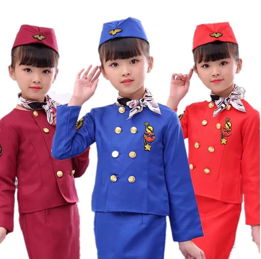 Professional Children's flight
attendant cosplay costume