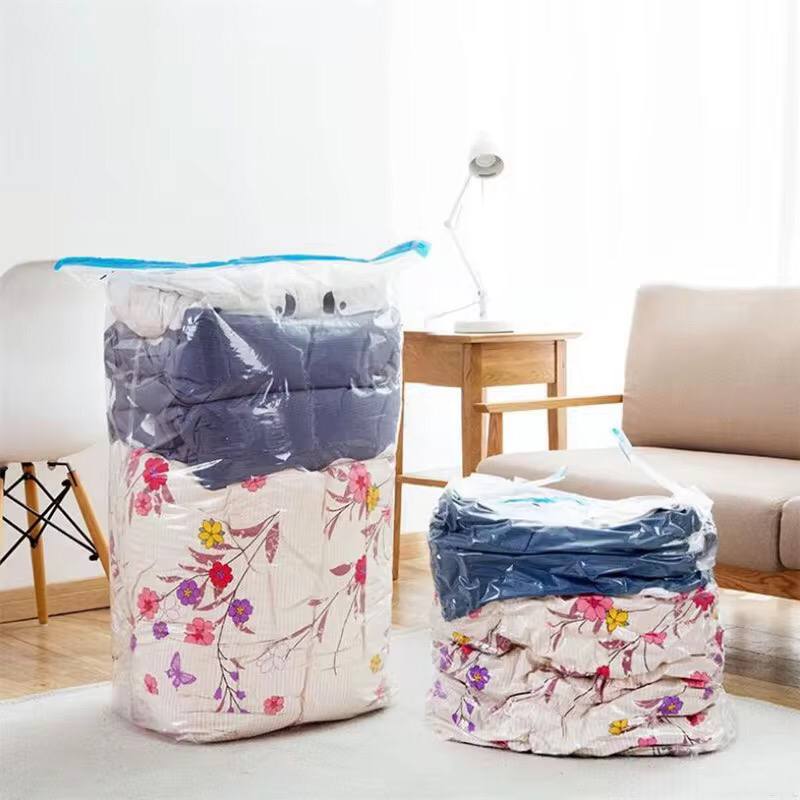 5pcs set No Pump Needed Vacuum Storage Bags for Clothes Blankets Comforters Sweaters Pillows Home Compression Seal Bags Space Saver Bags