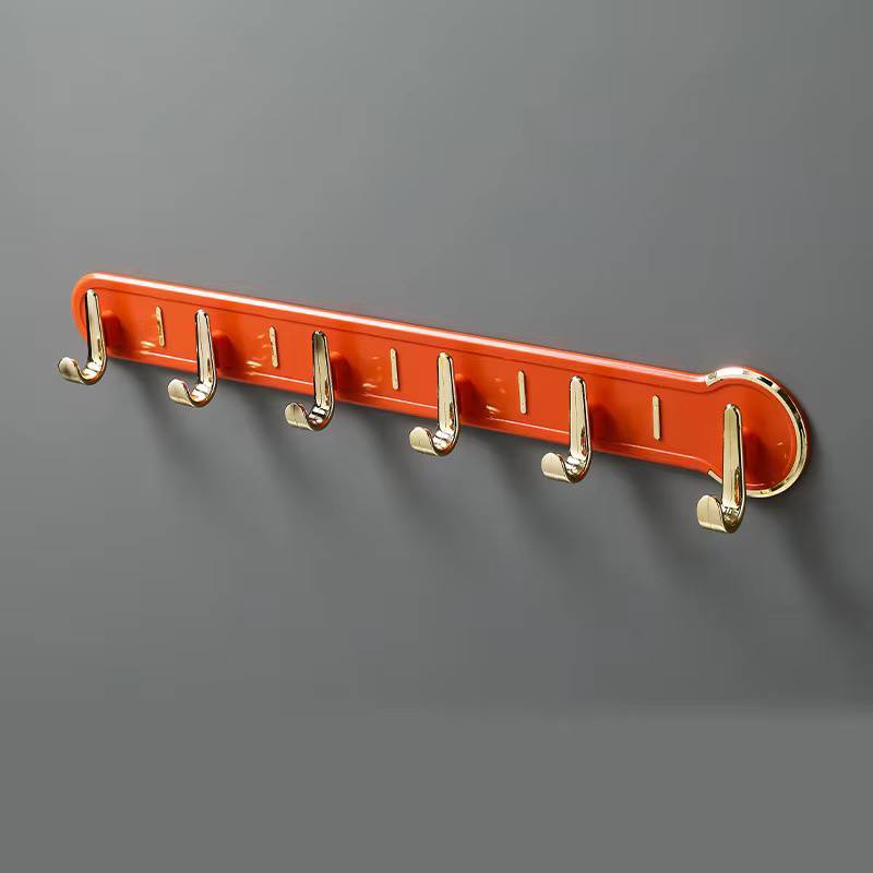 Wall-Mounted Hanging Rack with 6 Wall Hooks