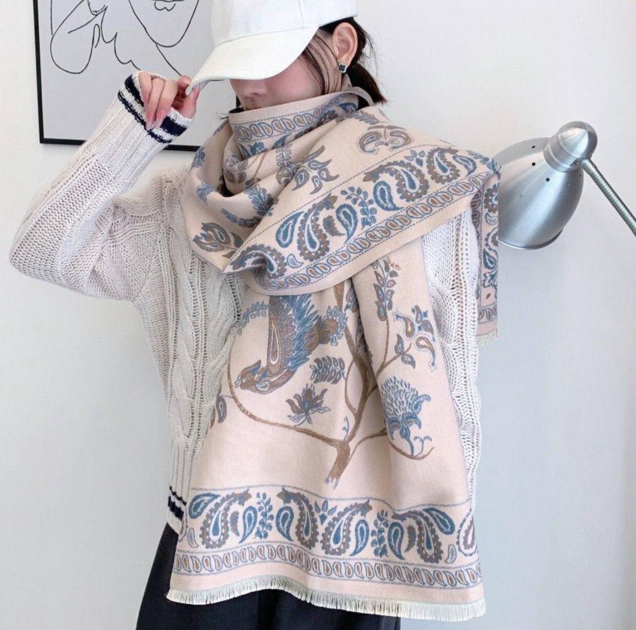 Luxury Floral Print Scarf for Women
