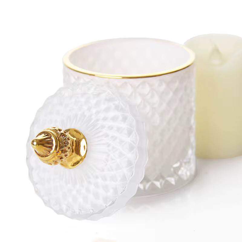 Glass white sugar dish