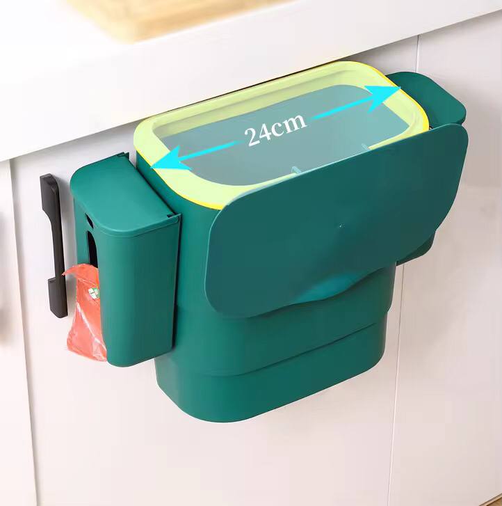 Foldable Kitchen Hanging dustbin with 2 Trash Bags Storage cans