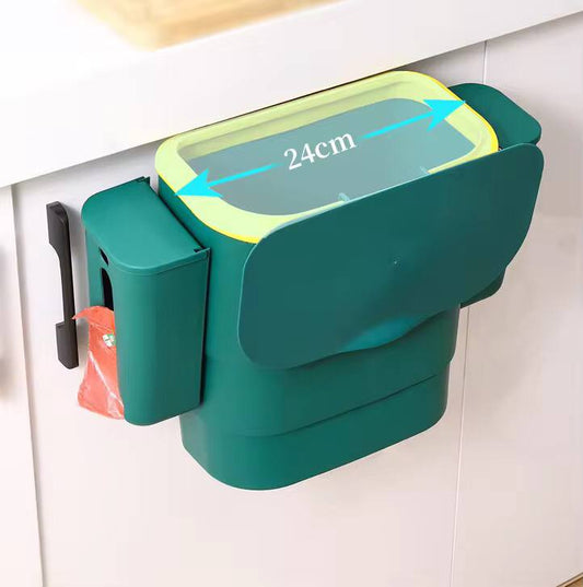 Foldable Kitchen Hanging dustbin with 2 Trash Bags Storage cans