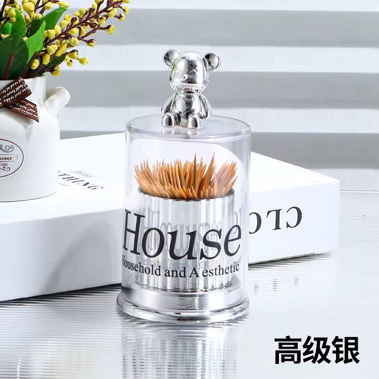 Cute bear Toothpick / cotton swab / Earbud Box