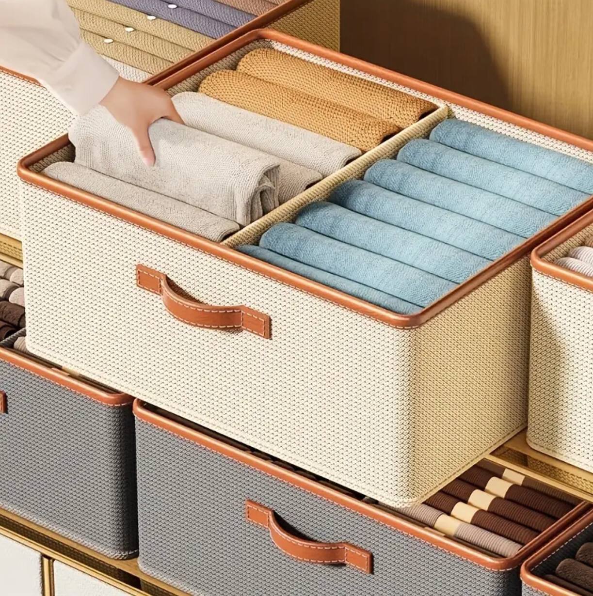 Versatile Foldable double compartment closet organizer