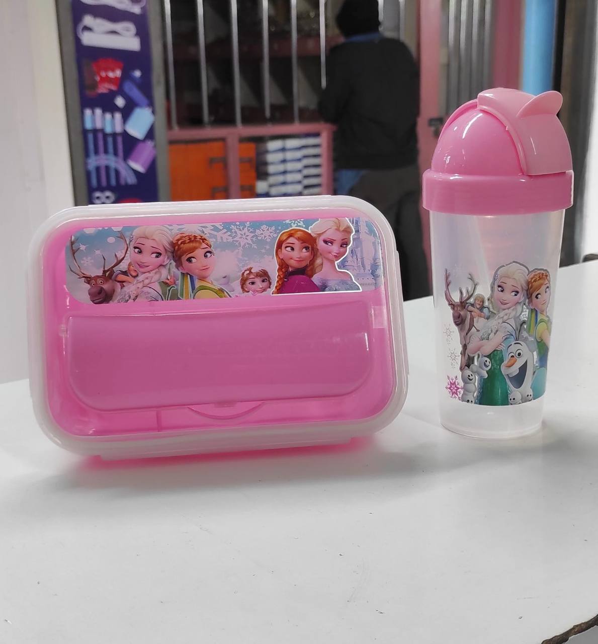 Combo cartoon themed 2-in-1 Lunch Box with Tumbler Set 500ml with straw,