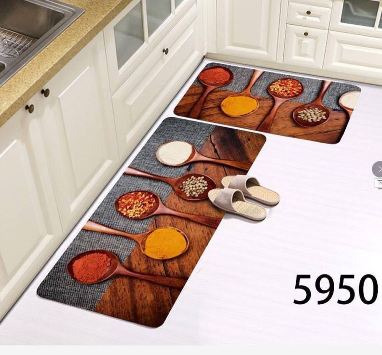 Big size 2pc kitchen mats with  rubber bottom