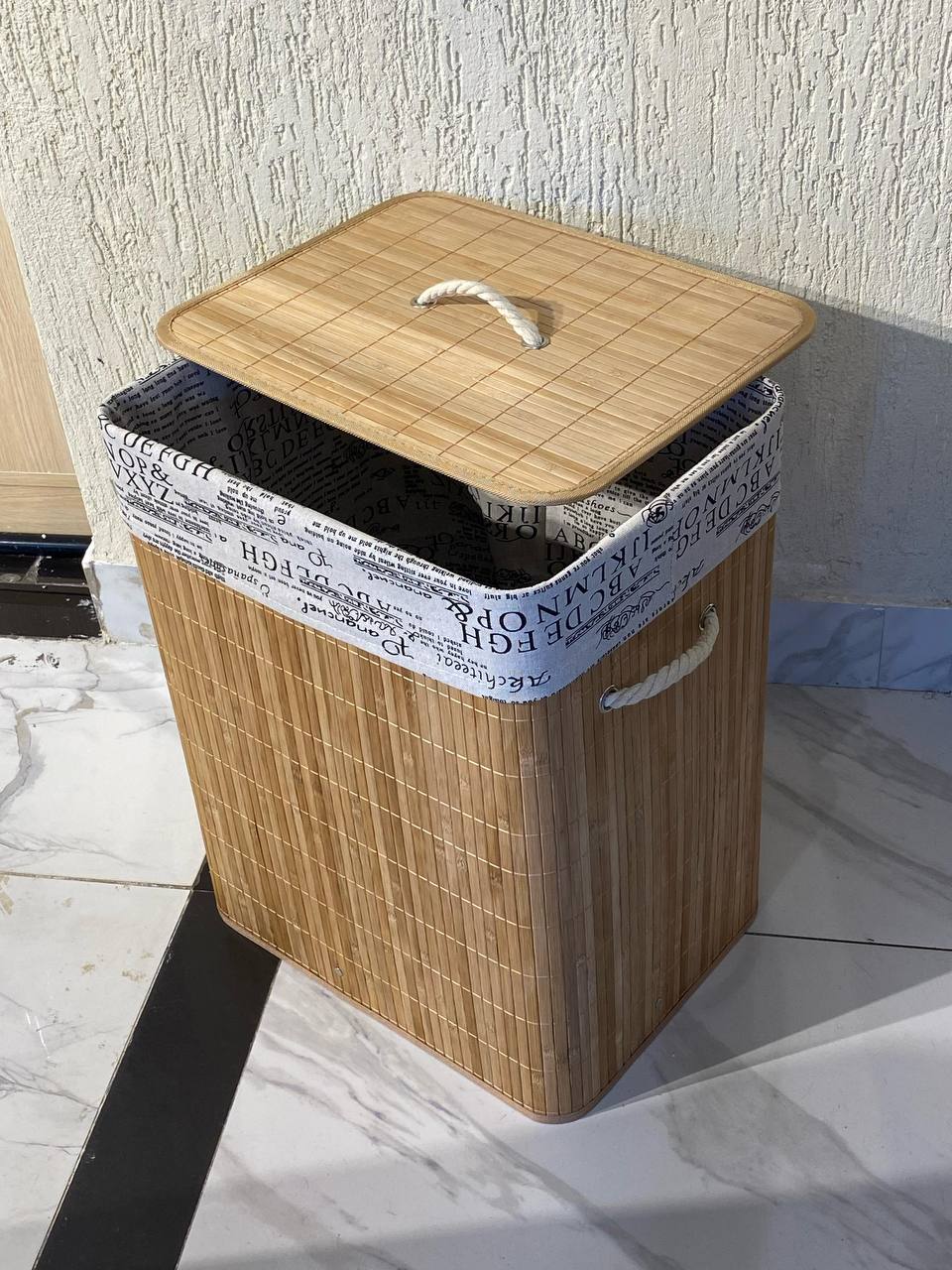 Eco-friendly Foldable bamboo laundry basket
