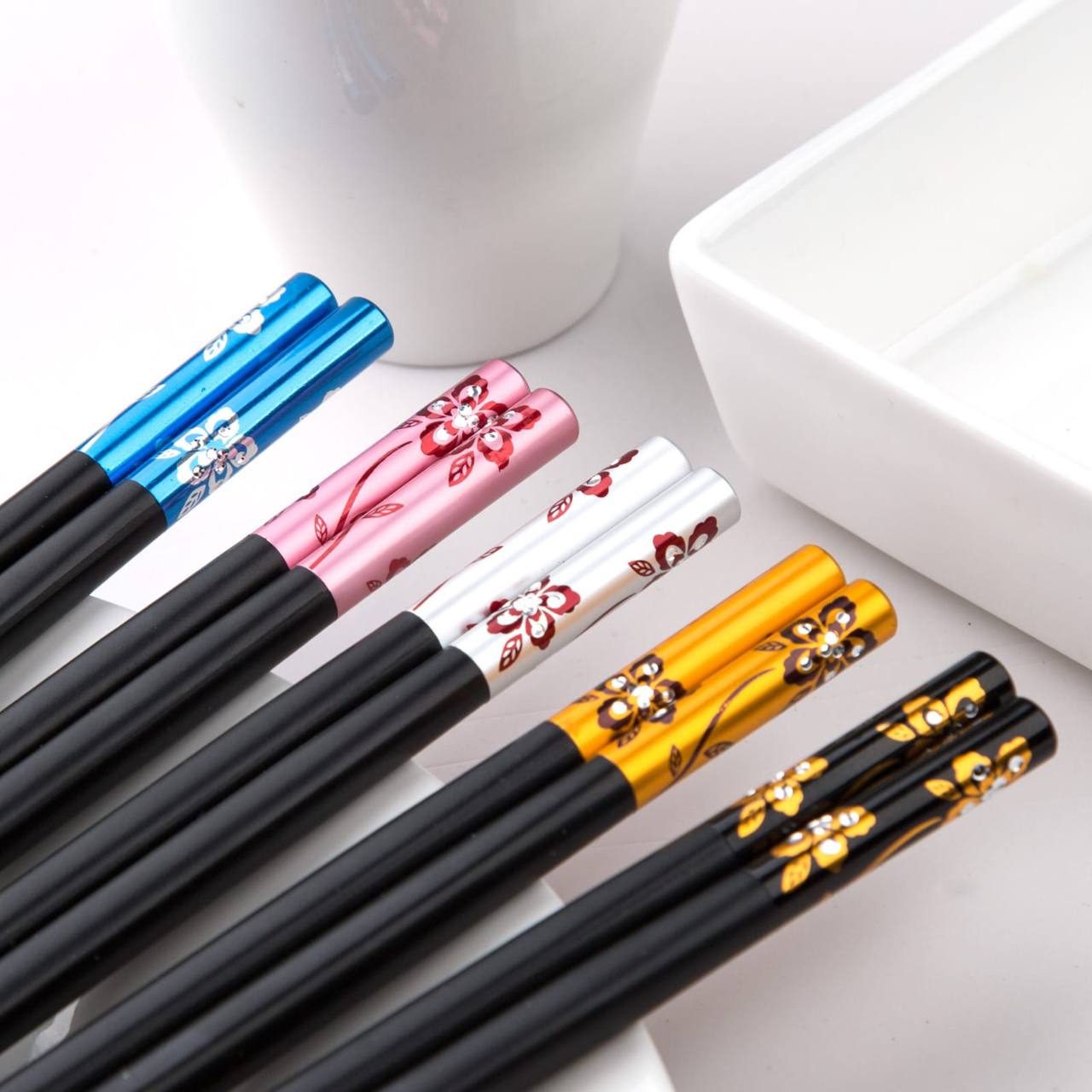 Quality Alloy Chopsticks with "fibre glass" Decor