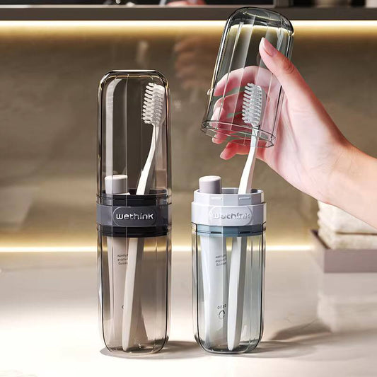 Portable travel toothbrush/toothpaste holders .