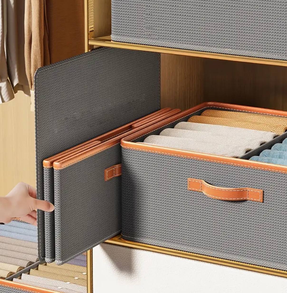 Versatile Foldable double compartment closet organizer