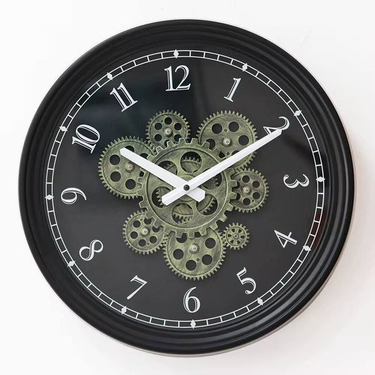 Rotating moving gear wall clock