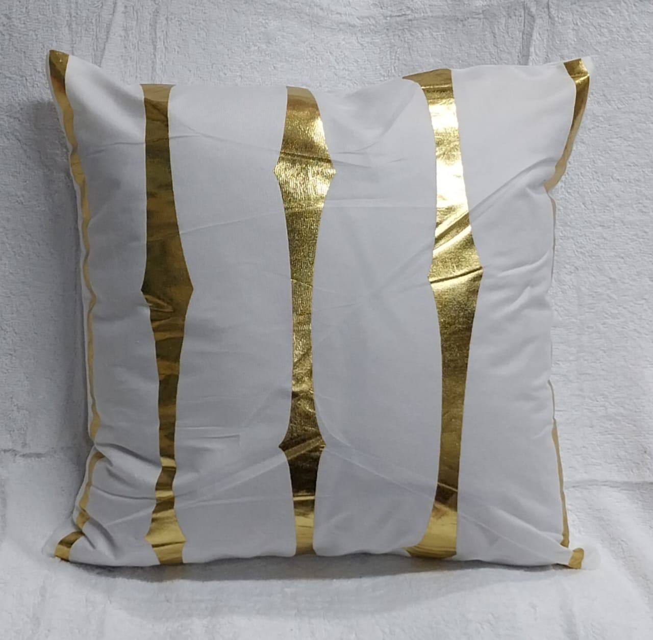 Gold printed cushion covers