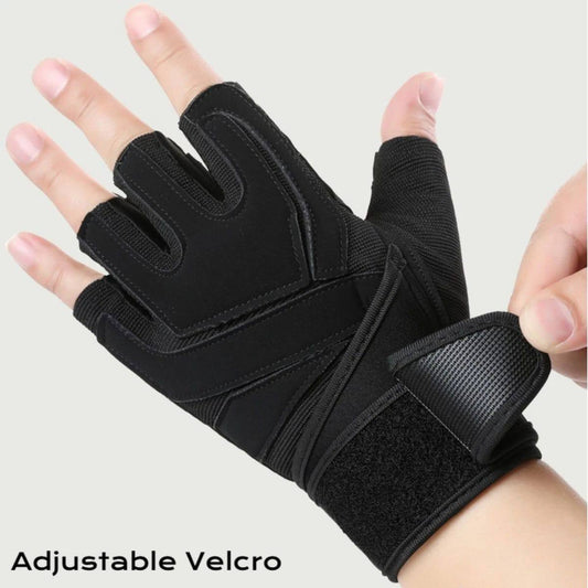 Anti-slip workout gloves with extended wristband