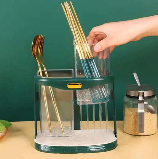 Double grid cutlery organizer