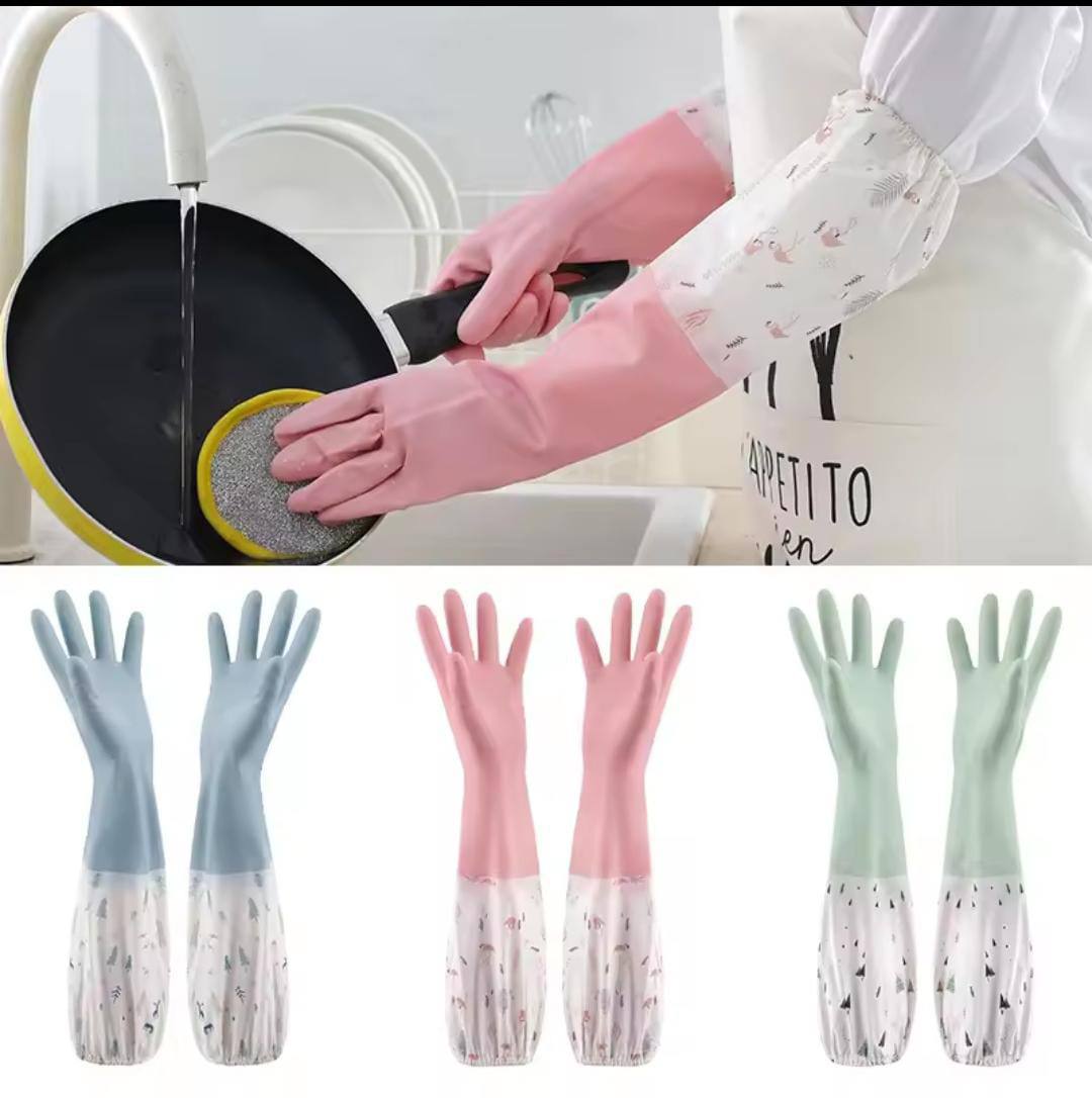 Long silicon waterproof kitchen/household gloves