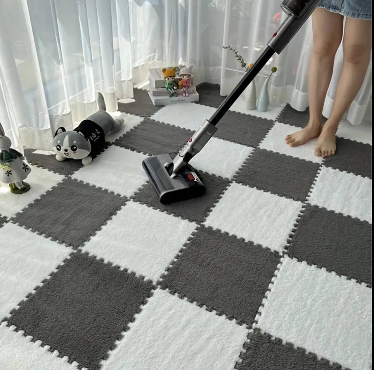 One piece Plush foam interlocking floor mats