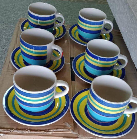 12pcs office lined tea set