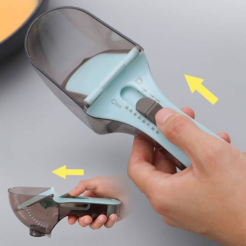 Adjustable Graduated Measuring Cup Kitchen Tool Plastic Spoon Measuring Cup For Baking Cooking Coffee Sugar Salt