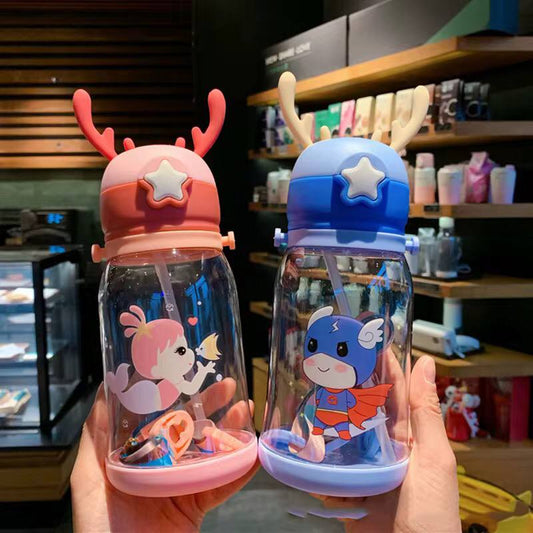 Cute Cartoon Horn Shape Sipper Bottle for Kids