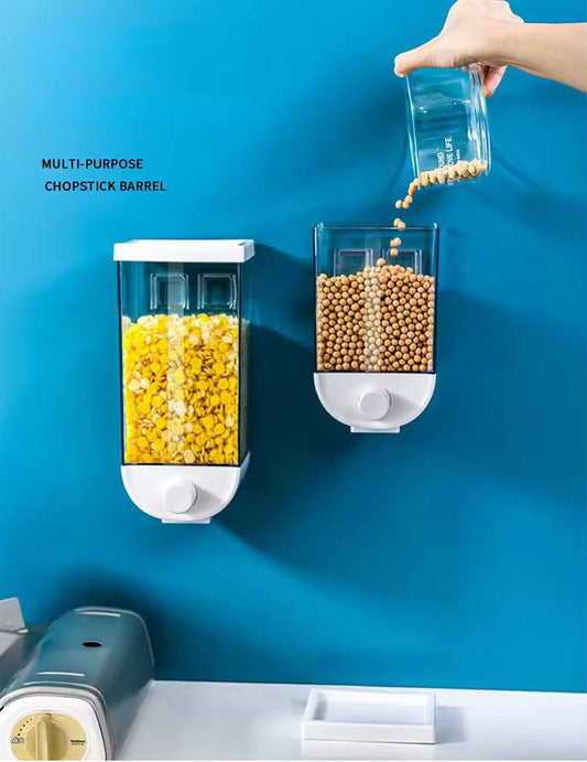 1kg (single pc) Wall Mounted Separate Rice Bucket Kitchen Cereal Dispenser.