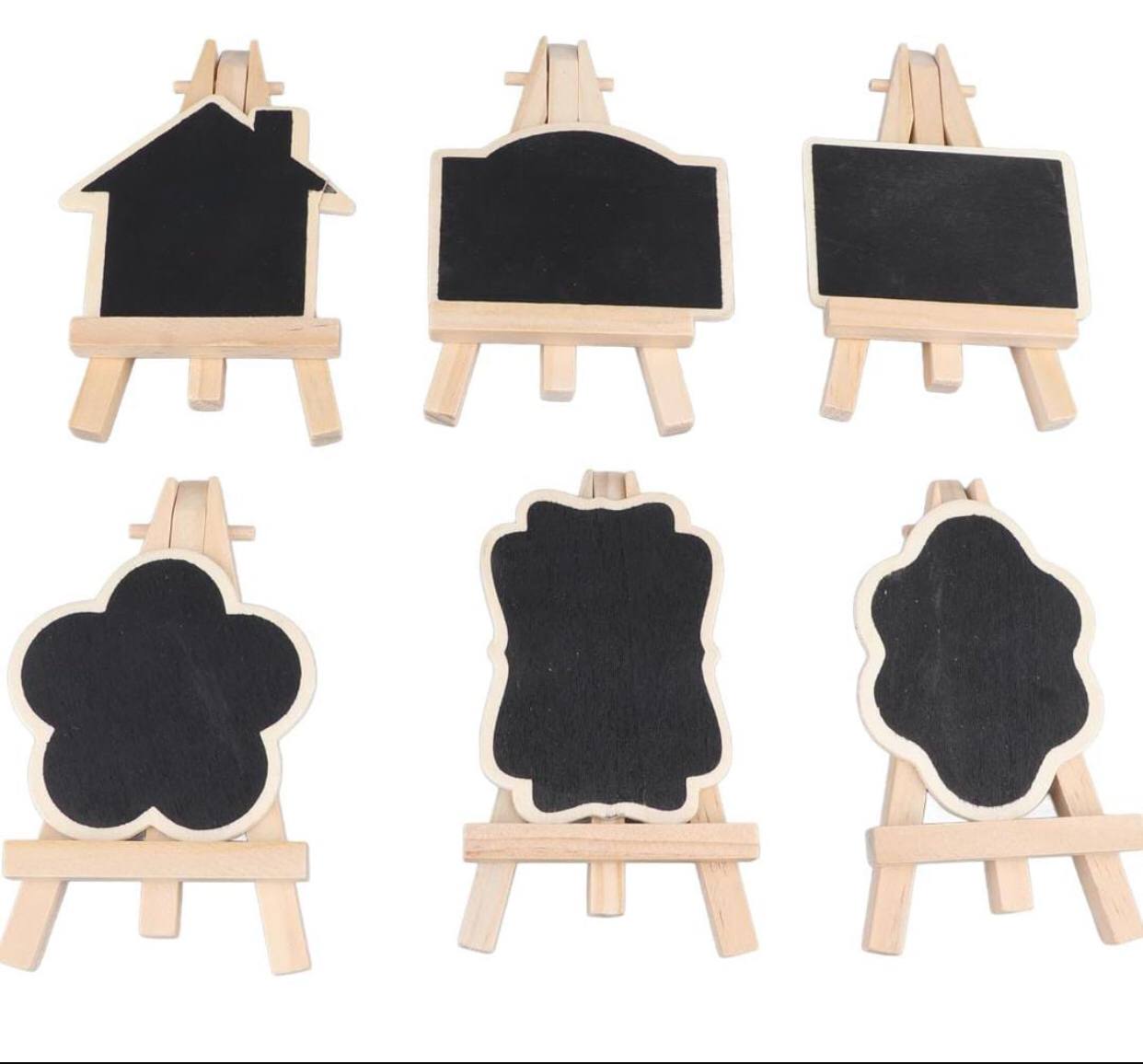 6 pcs Creative multiple purposes Wood Mini Chalkboard Signs