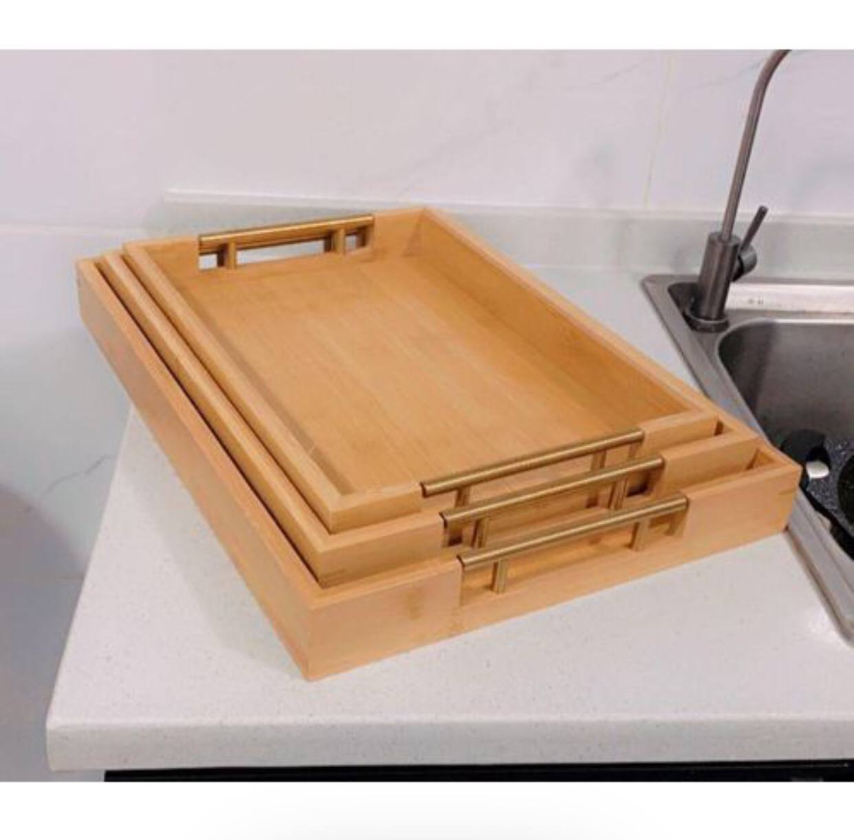 Tray set of 3 bamboo