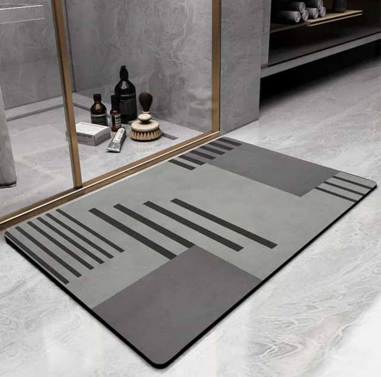 Rectangular Antislip absorbent bathroom mat