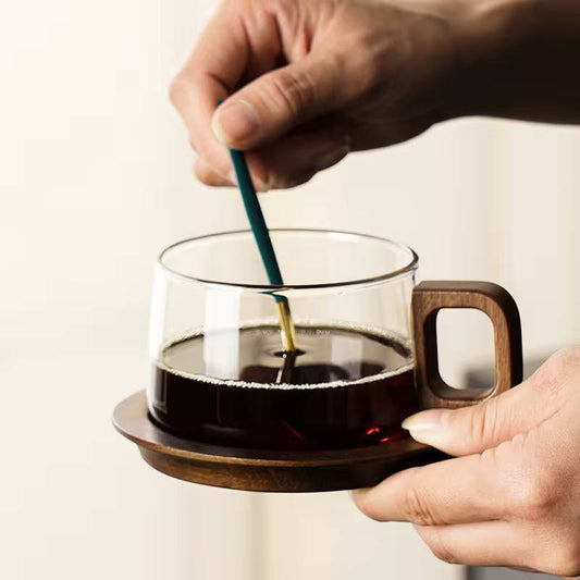 Retro style Tea & Coffe Cup with Friendly wooden Handle