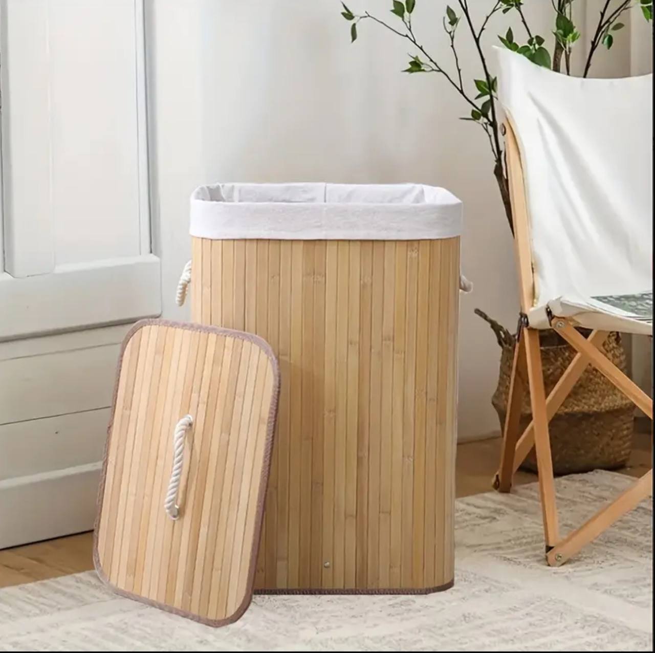 Foldable Bamboo wooden basket