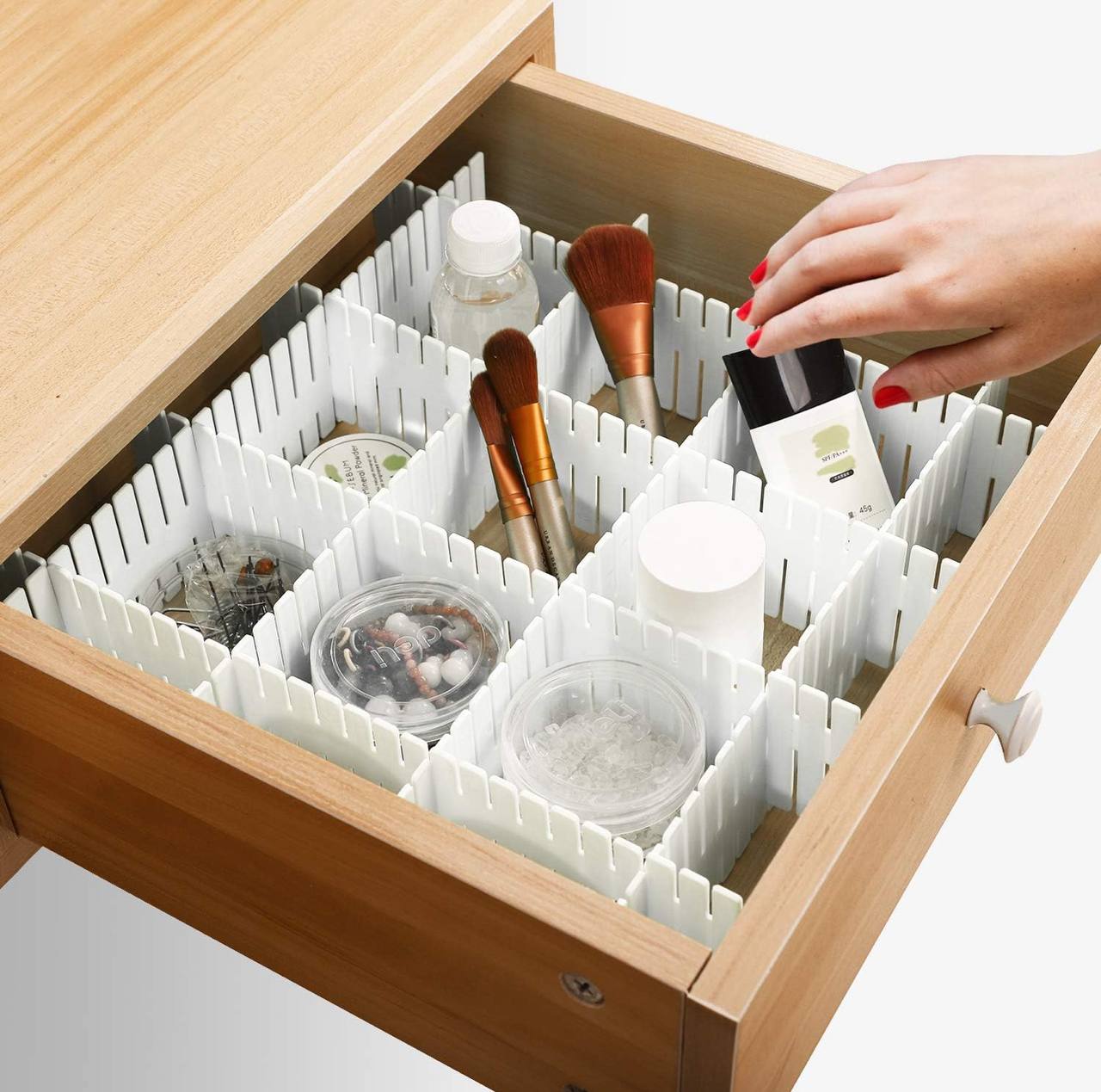 4Pcs Adjustable Drawer Divider