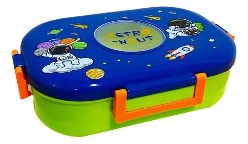 Oval Dino Cartoon themed Healthy Plastic Lunch Box,