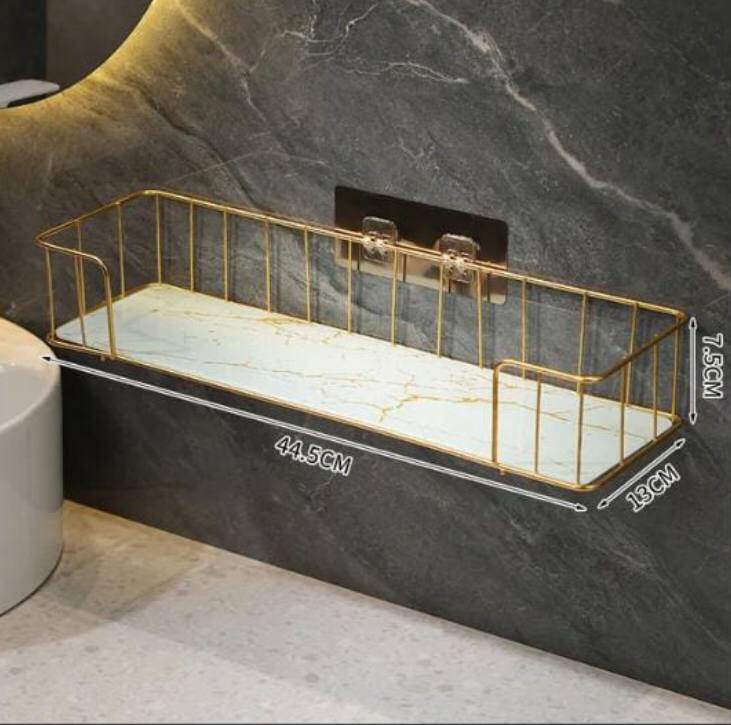Luxury bathroom shelf with Mable glass plate