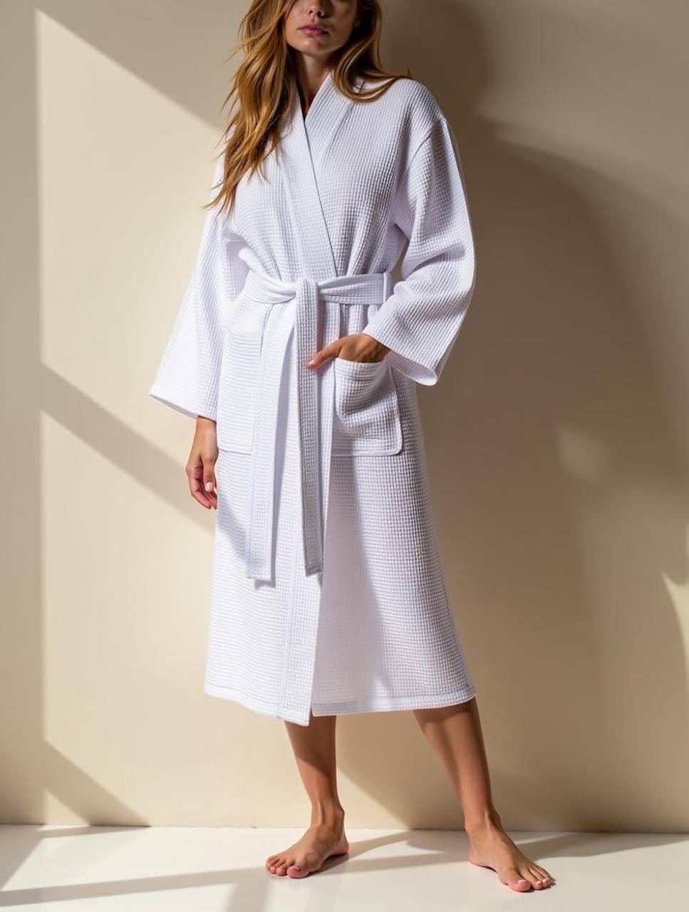Cotton waffle bathrobes