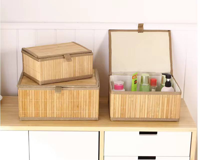 3in1 organising wicker baskets with cover
