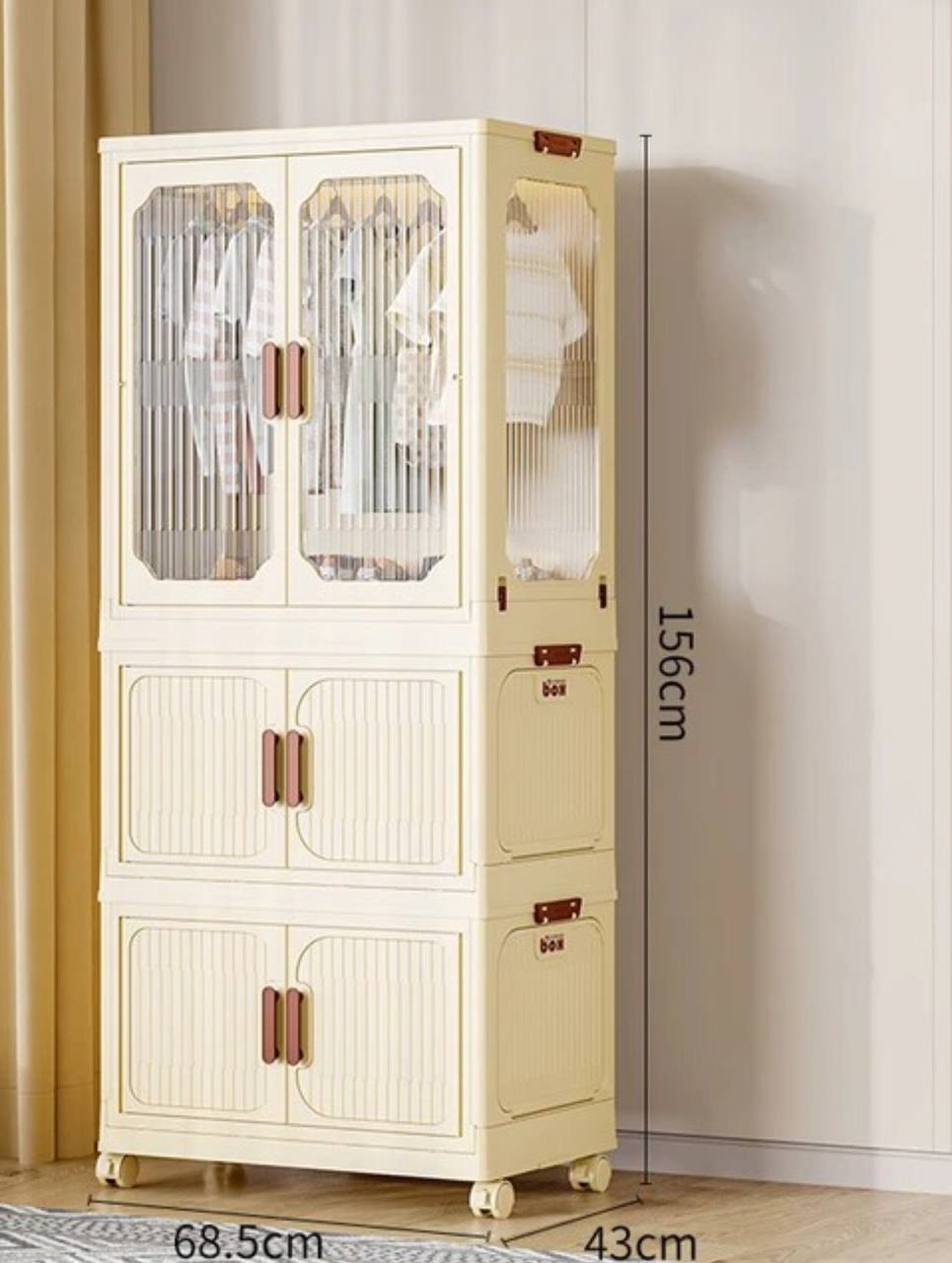 Stackable 3 Level plastic Portable Wardrobe/Closet