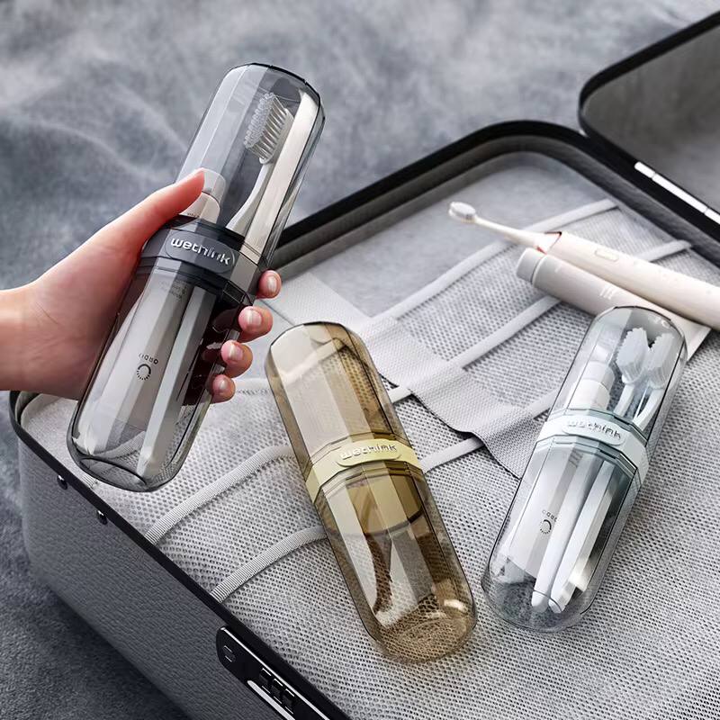Portable travel toothbrush/toothpaste holders .