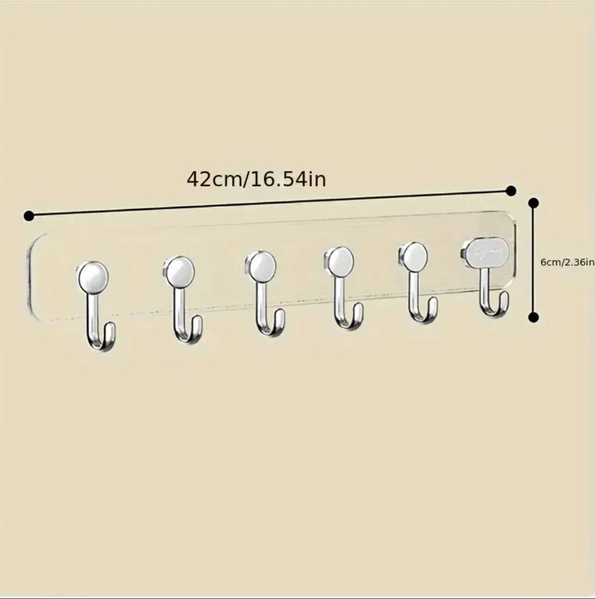Luxury Six-Row Adhesive Hooks