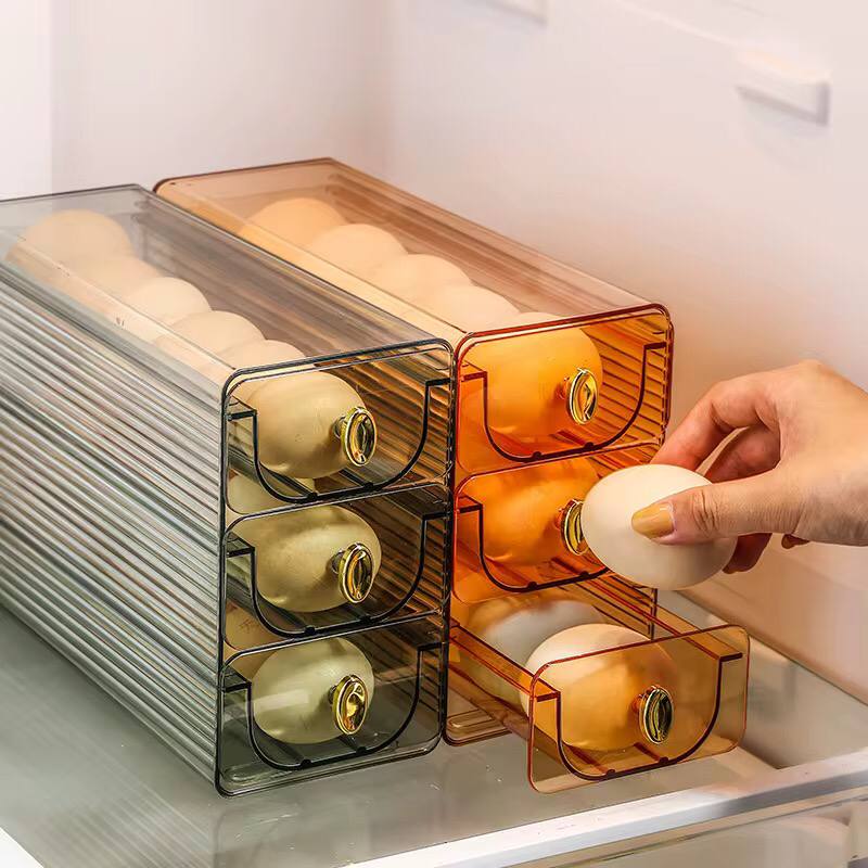 Space saving egg tray.
