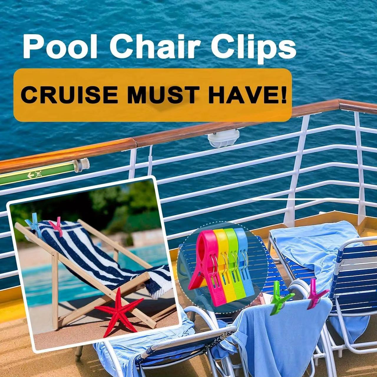 4Pcs Bright & Sturdy & Big Balcony Clips